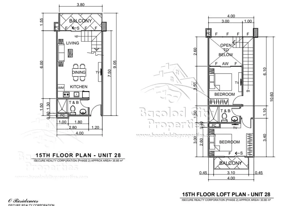 Floor Plan O Residence 2 bedroom lof ttype