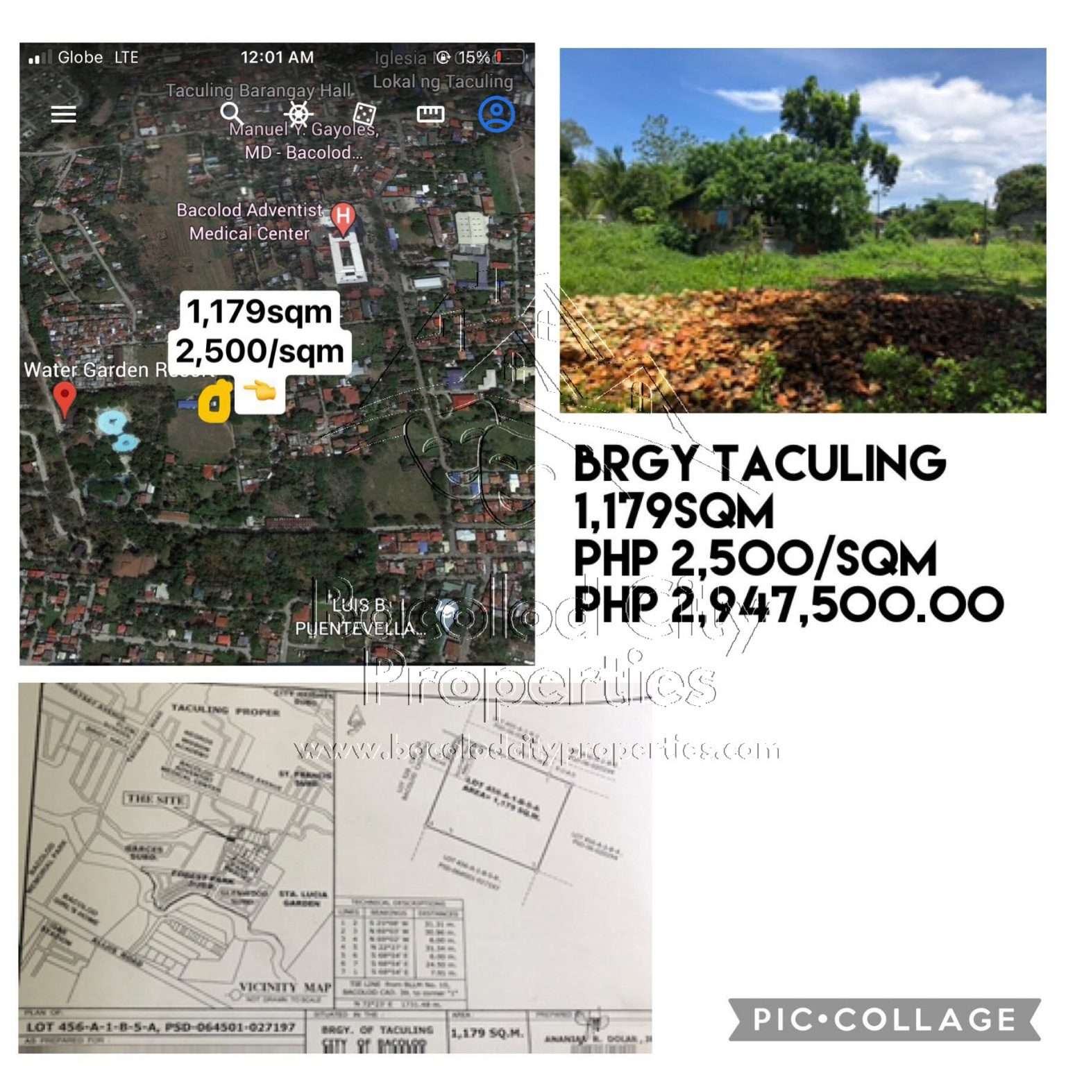 LOT FOR SALE AT BRGY TACULING 1,179SQM - Bacolod City Properties