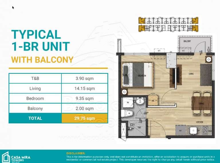 Typical 1BR Unit with Balcony