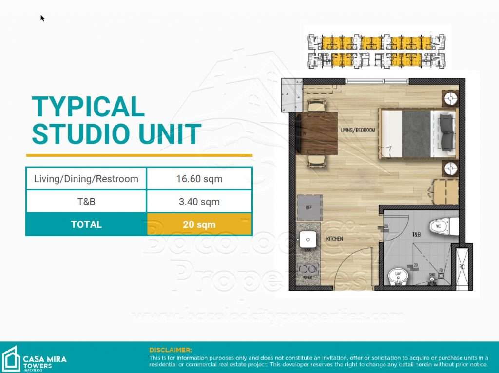 Typical-Studio-Unit Casa Mira Towers Bacolod