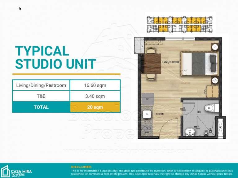 Typical-Studio-Unit Casa Mira Towers Bacolod