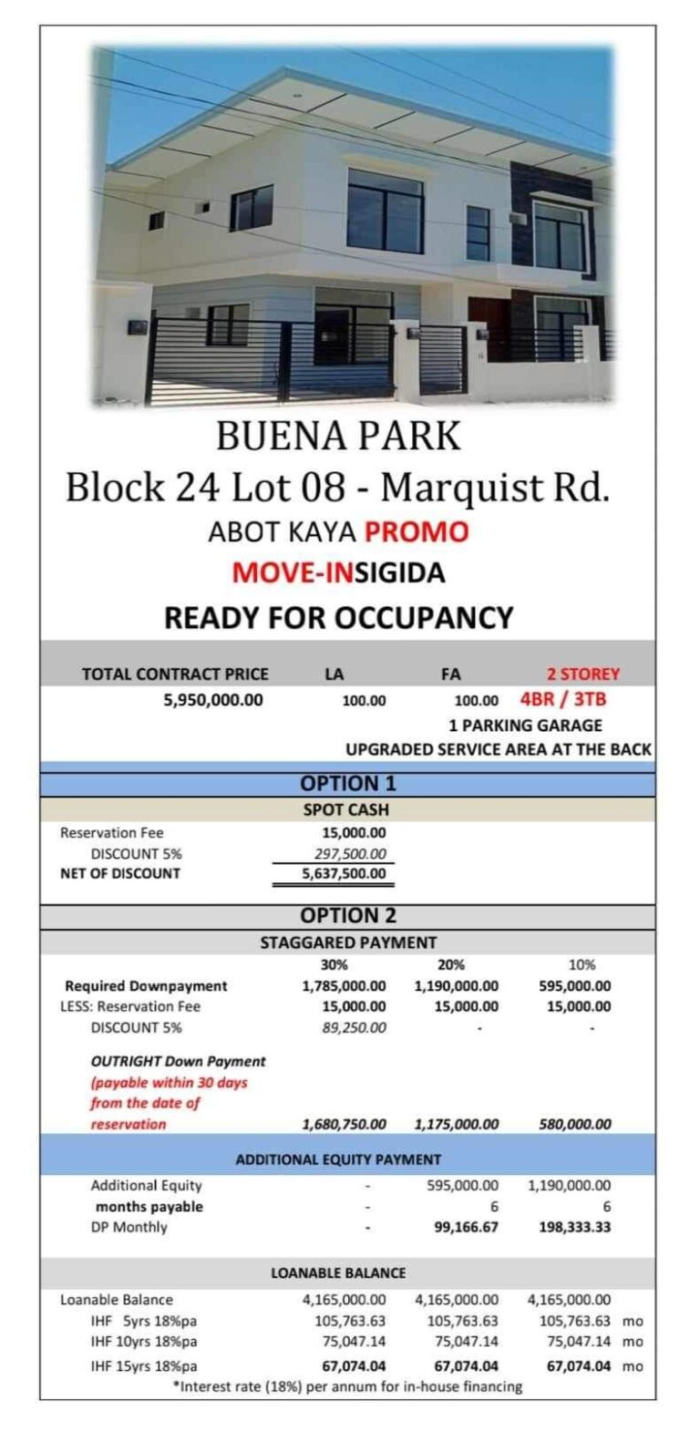 100 sqm 4BR house in Buena Park Bacolod City Properties