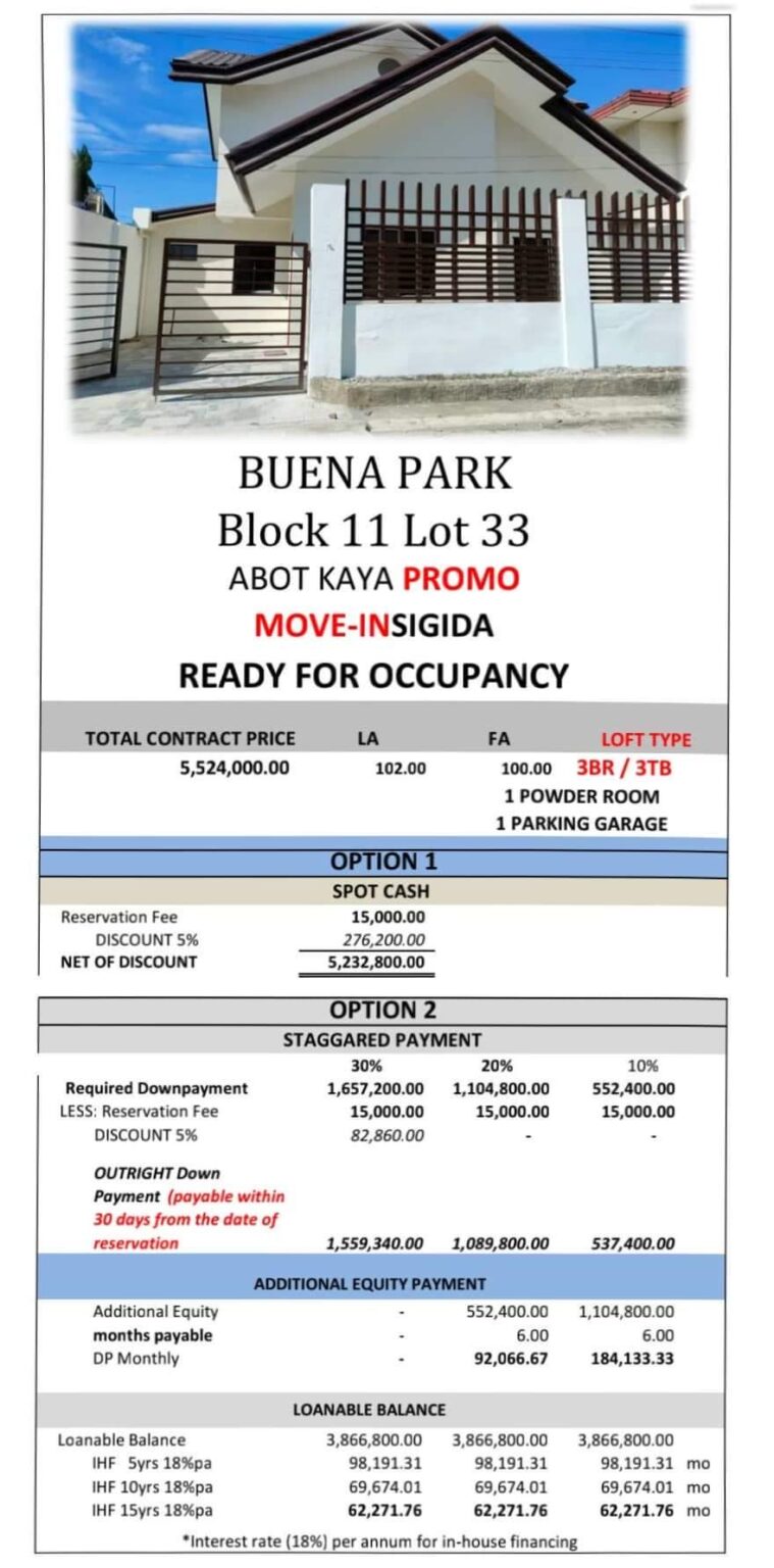 Buena Park B11 L33 Bacolod City Properties