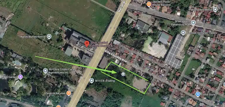 Lot for Sale in Pahanocoy across South Bacolod General Hospital