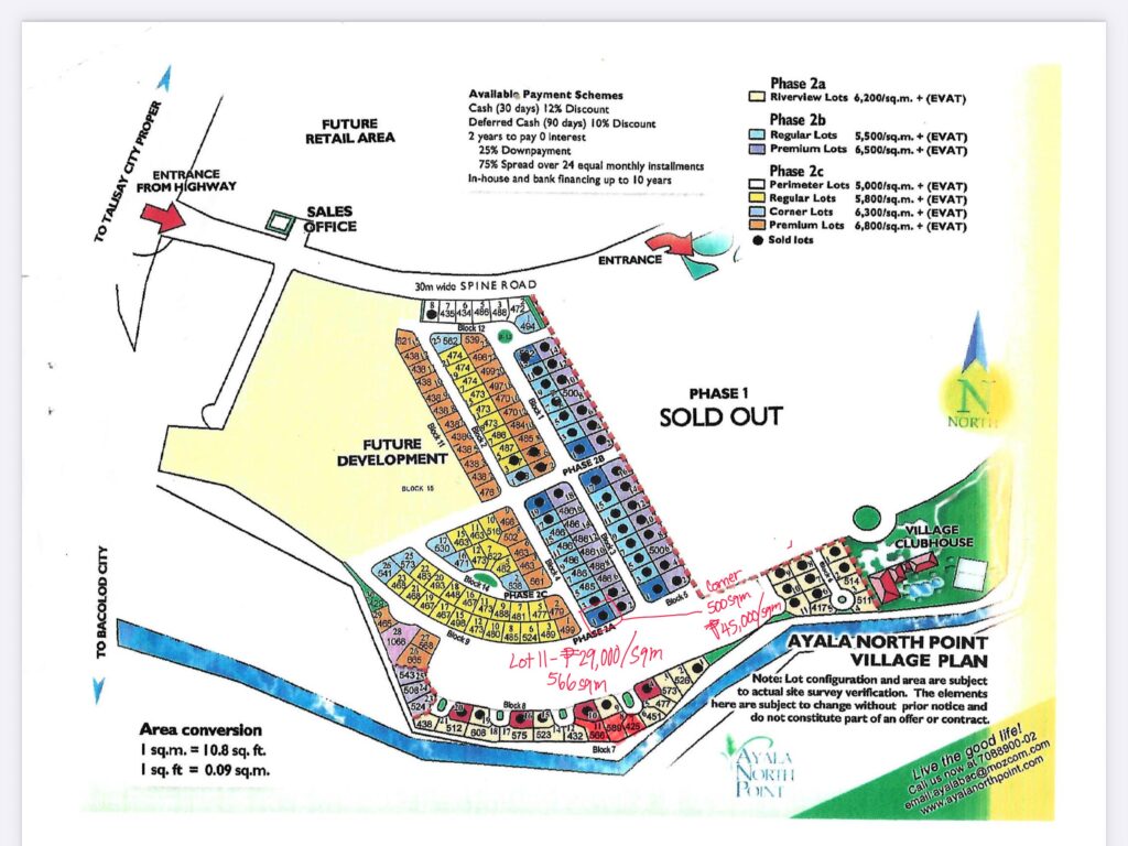 500 and 566sqm lot in Ayala North Point