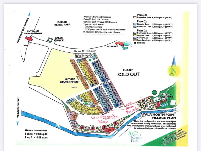 500 and 566sqm lot in Ayala North Point